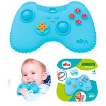 Mordedor Bebe Massageador De Gengiva Video Game Azul Elka Brinquedos