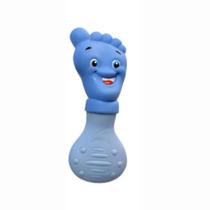 Mordedor bebe Pézinho pe silicone macio vila toy Azul