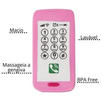 Mordedor bebe smartphone relaxante macio massageia gengiva