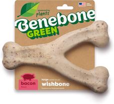 Mordedor Benebone Green Wishbone Bacon Brinquedo de Mastigar Para Cães Grande Mordedor Benebone Green Wishbone Bacon Brinquedo de Mastigar Para Cães Grande