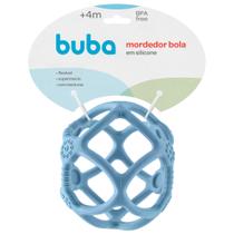 Mordedor Bola Em Silicone Azul Flexivel Supermacio Com Texturas 15636 - Buba
