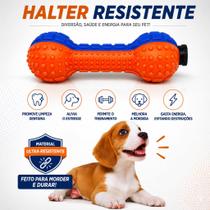 Mordedor Brinquedo Halter Limpa Dente Interativo Borracha Resistente Para Pet Cachorro porte medio e grande