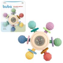 Mordedor Chocalho Colorido Spinner Bebê Gengiva Massageador Sensorial Montessori Com Ventosa Buba