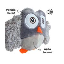Mordedor Coruja Cinza de Pelúcia para Pets Mordedor Coruja Cinza de Pelúcia para Pets