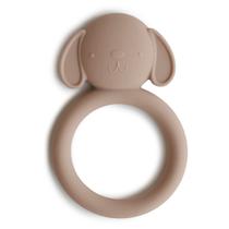 Mordedor de bebê de silicone Mushie Dog Brown sem BPA