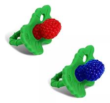 Mordedor De Silicone Razbaby Raz-berry/pacote Duplo Vermelho