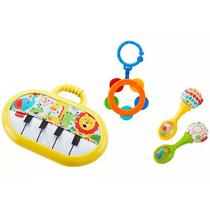 Mordedor e Chocalho Trio Musical Meus Primeiros Instrumentos Fisher-Price FGW80 - Mattel