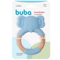 Mordedor elefante em silicone azul buba