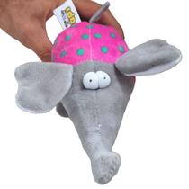 Mordedor Elefante Pelúcia com Apito Sonoro Brinquedo para Cachorro Adulto ou Filhote Pequeno Médio