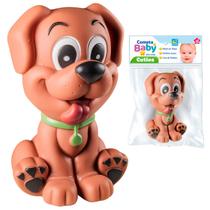 Mordedor Massageador Bebê Cachorro Brinquedo Banho 100% Vinil Macio Animais Bichinhos Marrom