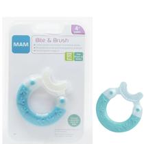 Mordedor Massageador Mam Bite & Brush Azul 4+ Meses