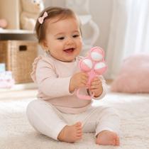 Mordedor Para Bebe Chocalho Bolas Rosa Pais e Filhos Mordedor Para Bebe Chocalho Bolas Rosa Pais e Filhos