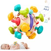 Mordedor Para Bebê Dentição Brinquedo Bebês Montessori Sensorial 0 a 12 Meses Bola De Atividades Educativo Sensorial Interativo