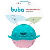 Mordedor para Bebê Silicone Flexível c/ Chocalho Baleia Rosa