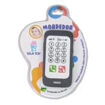 Mordedor para bebê Smartphone Celular Telefone Preto Silicone Vila Toy