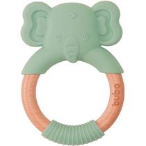 Mordedor Para Bebês em Silicone e Bambu Massageador Gengiva Infantil Macio Elefante - Buba