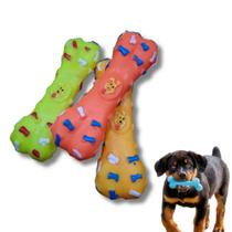 Mordedor para Cachorros Colorido em Formato de Osso com Som Brinquedo para Pet - Rio Tijucas