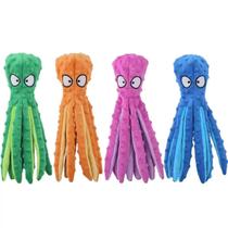 Mordedor Pelúcia Polvo Octopus Brinquedo Pet Som Interativo