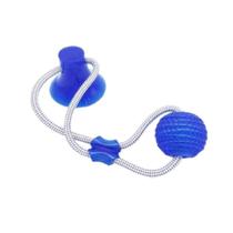 Mordedor Pet Estilo Cabo De Guerra Com Ventosa Para Cachorro - Azul Bolinha Mordedor Pet Estilo Cabo De Guerra Com Ventosa Para Cachorro - Azul Bolinha