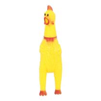 Mordedor Pet Vinil Com Som Galinha Gritando Cor Amarelo tamanho:17 cm
