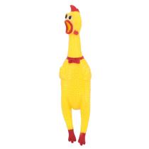 Mordedor Pet Vinil com Som Galinha Gritando Cor Amarelo tamanho:28 cm