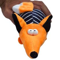 Mordedor Raposa de Pelúcia com Apito Sonoro Brinquedo para Cachorro Adulto ou Filhote Pequeno Médio