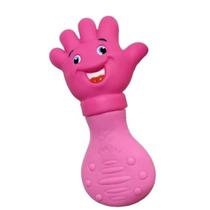 Mordedor Sensorial Lavavel Atóxico Vila Toy Mãozinha Pézinho Azul Rosa para bebês a partir de 2 meses