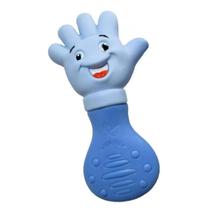 Mordedor Sensorial Lavavel Atóxico Vila Toy Mãozinha Pézinho Azul Rosa para bebês a partir de 2 meses