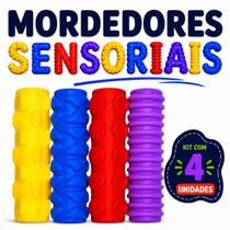 Mordedor Sensorial Regulador de Silicone Ponteira para Lápis Autismo Ansiedade TDAH Kit com 4 unid. Mordedor Sensorial Regulador de Silicone Ponteira para Lápis Autismo Ansiedade TDAH Kit com 4 unid.