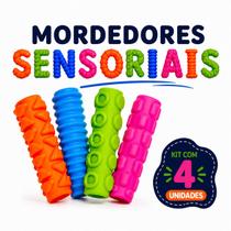 Mordedor Sensorial Regulador de Silicone Ponteira para Lápis Autismo Ansiedade TDAH Kit com 4 unid. Mordedor Sensorial Regulador de Silicone Ponteira para Lápis Autismo Ansiedade TDAH Kit com 4 unid.