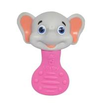 Mordedores Chocalhos Animais Bebê Infantil Elefante Rosa