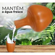 Moringa CopoDe Barro Água Fresca Garrafa Ceramica 2,5L Com Copo Tampa 250ML