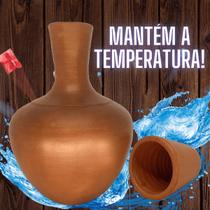 Moringa de Barro Artesanal Para Água Gelada Rústica Com Copo