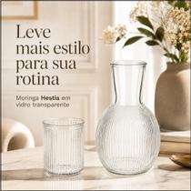 Moringa de Vidro Hestia 890ml Com Copo e Tampa Transparente Moringa de Vidro Hestia 890ml Com Copo e Tampa Transparente