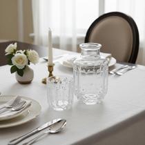 Moringa De Vidro Para Água Com Copo Garrafa Redonda 500 Ml