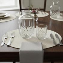 Moringa De Vidro Trabalhado Com Copo Garrafa Redonda 500ml