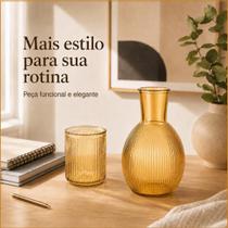 Moringa Hestia Âmbar 890ml de Vidro com Copo e Tampa Moringa Hestia Âmbar 890ml de Vidro com Copo e Tampa
