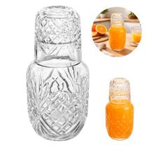 Moringa Vidro 500ml com Copo Tampa Design Elegante Premium