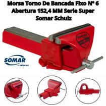 Morsa Torno De Bancada Fixo Nº 6 Abertura 152,4 MM Serie Super Somar Schulz