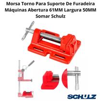 Morsa Torno Para Suporte De Furadeira Máquinas Abertura 61MM Largura 50MM Somar Schulz