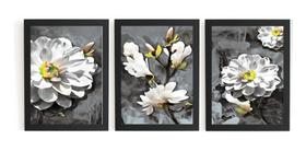 Mosaico 3 Quadros Natureza Morta Flores Mosaico 3 Quadros Natureza Morta Flores