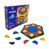 Mosaico 72 peças Brinquedos Educativos em Madeira Jogo Cognitivo Desafio Raciocínio Xalingo 4 anos