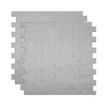 Mosaico Angra Aspecto Spacato Branco com Veios Cinza 28x28 cm Nacional Pietra Bella Mosaico de mármore Angra 28x28cm branco Trento