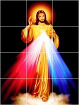MOSAICO EM AZULEJO JESUS DA DIVINA MISERICÓRDIA 60x80cm - 100% AZULEJO - Kafofo Store