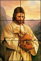 MOSAICO EM AZULEJO JESUS O PASTOR QUE CUIDA 40x60cm MOSAICO EM AZULEJO JESUS O PASTOR QUE CUIDA 40x60cm