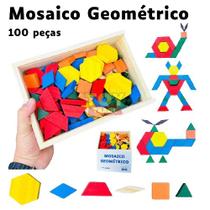 Mosaico Geométrico 100 Peças Jogo Divertido Montando Formas Madeira Brinquedo Educativo Pedagogico Mosaico Geométrico 100 Peças Jogo Divertido Montando Formas Madeira Brinquedo Educativo Pedagogico