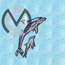 Mosaico Golfinho com Filhote para Cascatas Episcinas