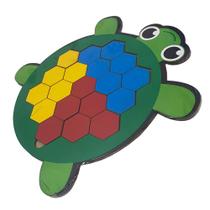 Mosaico Tartaruguinha Brinquedo Encaixe Pedagógico Madeira