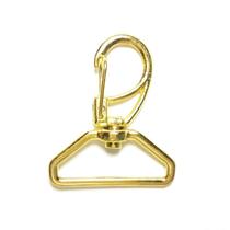 Mosquetão 4 cm Dourado Base Sextavada - 10 Unidades