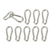 Mosquetão Aço Carbono 6cm Camping Chaveiro Academia Pet 10 UNIDADES